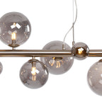 NL9058/SM9 Prague 9 Light Linear Pendant Satin Nickel Smoke Plated