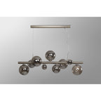 NL9058/SM9 Prague 9 Light Linear Pendant Satin Nickel Smoke Plated