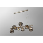 NL9058/SM9 Prague 9 Light Linear Pendant Satin Nickel Smoke Plated