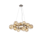 NL9059/AM9 Prague 16 Light Circular Pendant Satin Nickel Amber Plated