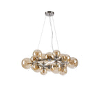 NL9059/AM9 Prague 16 Light Circular Pendant Satin Nickel Amber Plated
