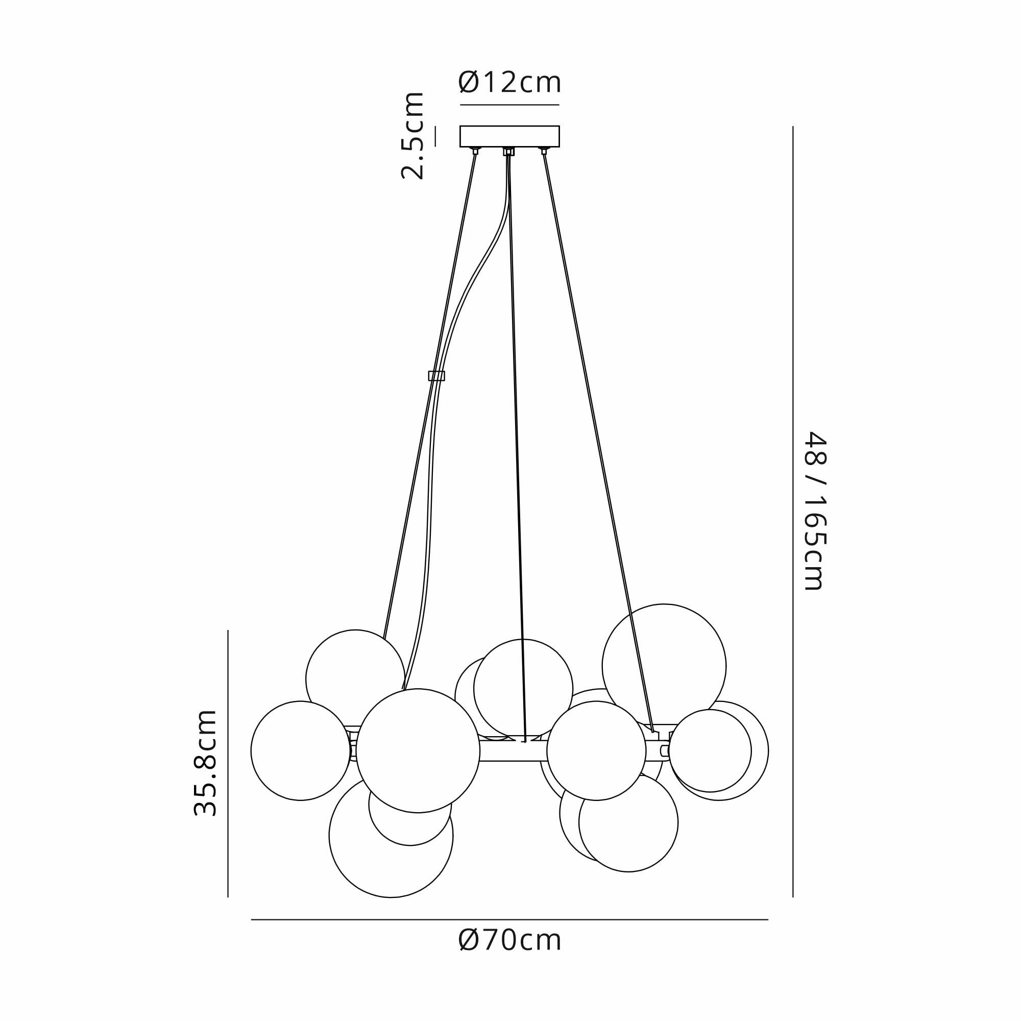 NL9059/CH9 Prague 16 Light Circular Pendant Satin Nickel Chrome Plated