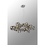 NL9059/CH9 Prague 16 Light Circular Pendant Satin Nickel Chrome Plated
