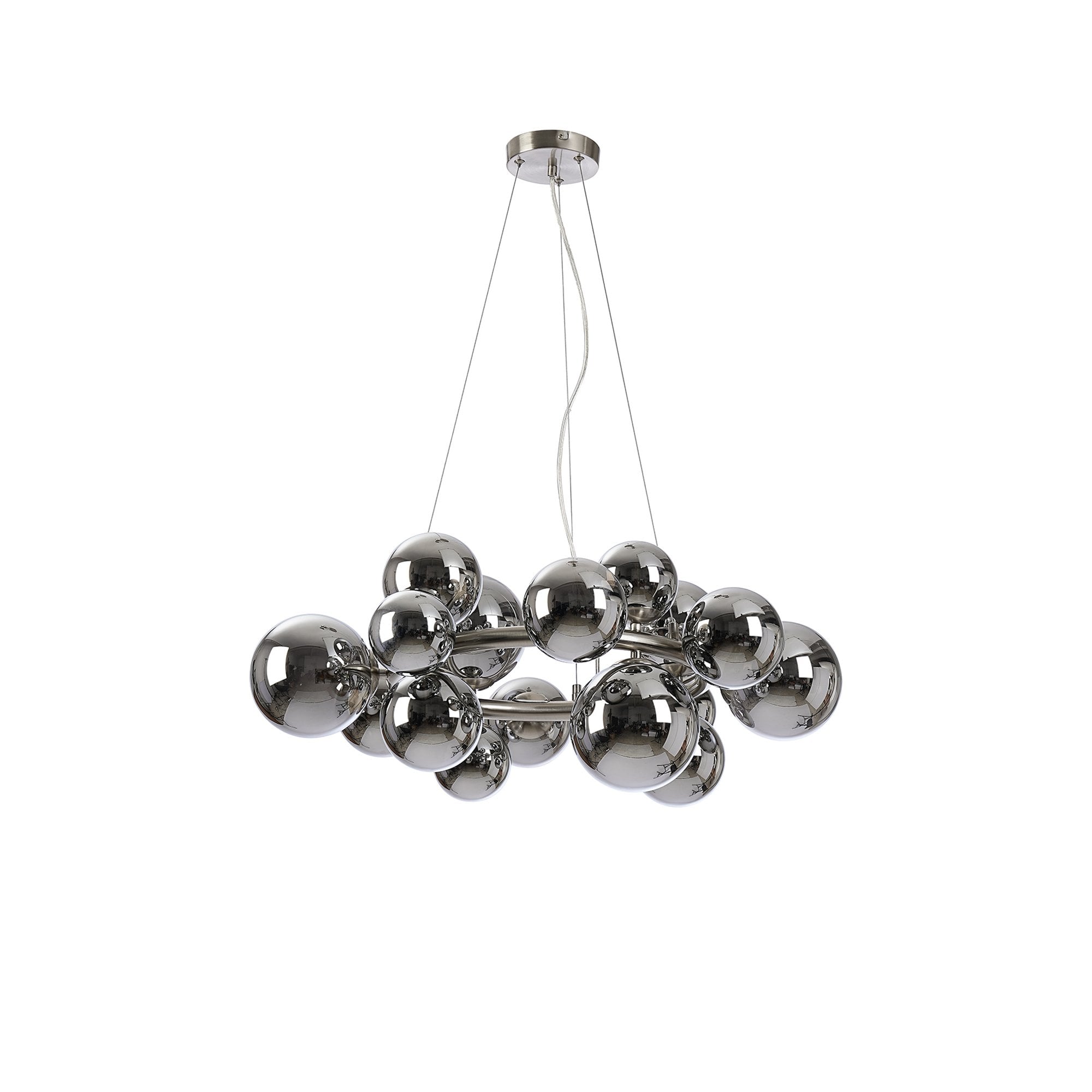 NL9059/CH9 Prague 16 Light Circular Pendant Satin Nickel Chrome Plated