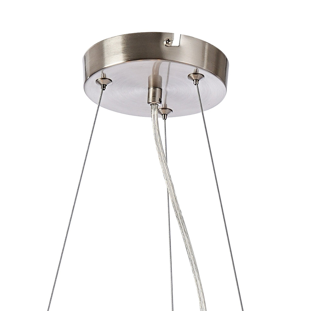 NL9059/CH9 Prague 16 Light Circular Pendant Satin Nickel Chrome Plated
