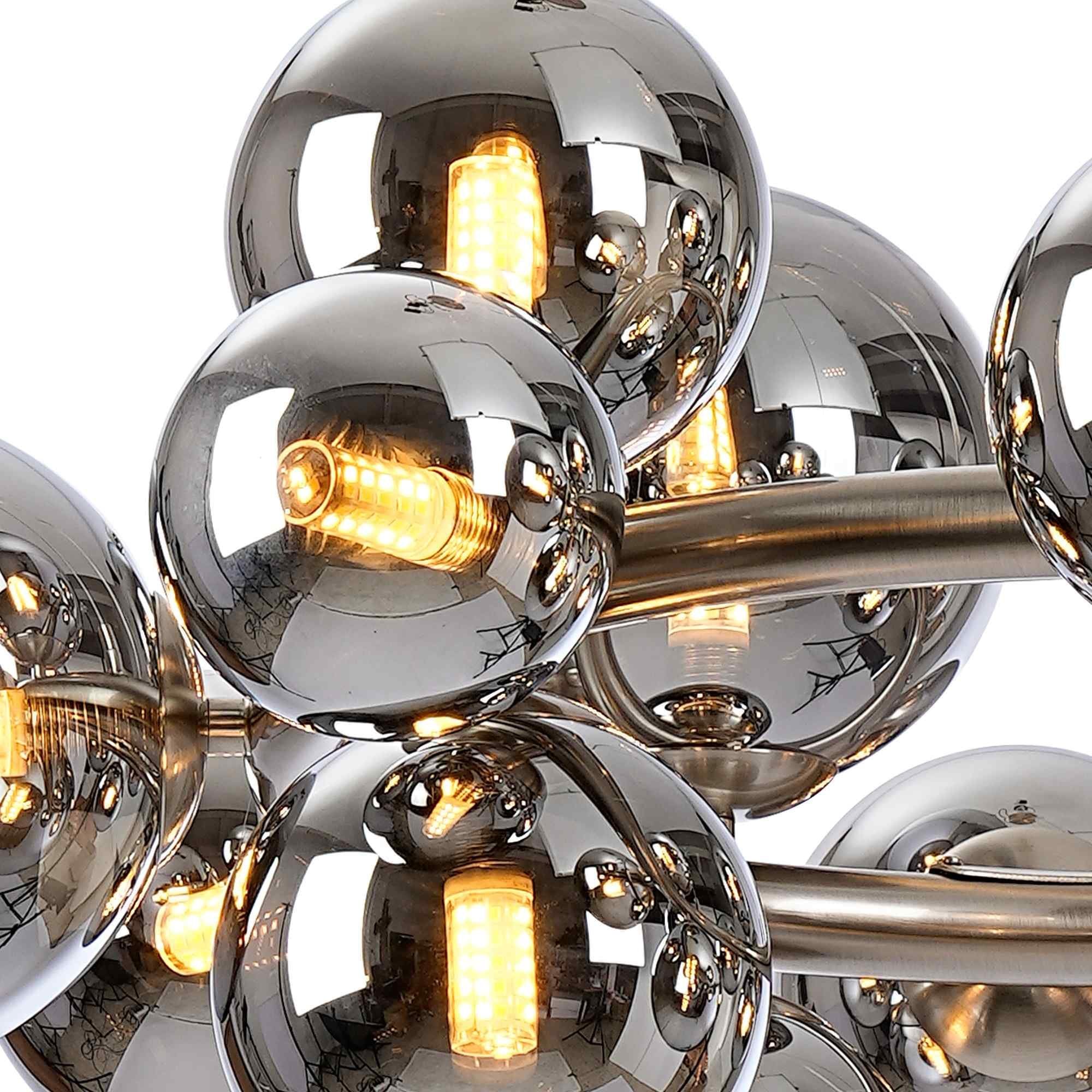 NL9059/CH9 Prague 16 Light Circular Pendant Satin Nickel Chrome Plated