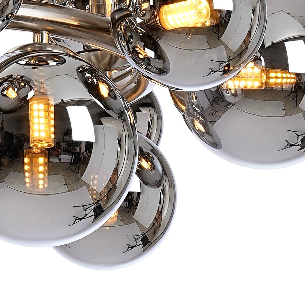 NL9059/CH9 Prague 16 Light Circular Pendant Satin Nickel Chrome Plated