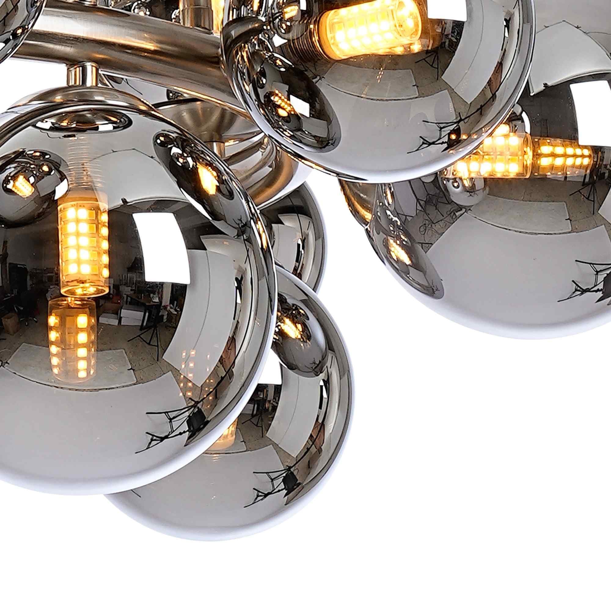 NL9059/CH9 Prague 16 Light Circular Pendant Satin Nickel Chrome Plated