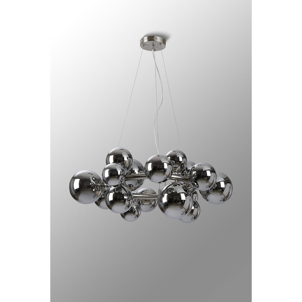 NL9059/CH9 Prague 16 Light Circular Pendant Satin Nickel Chrome Plated