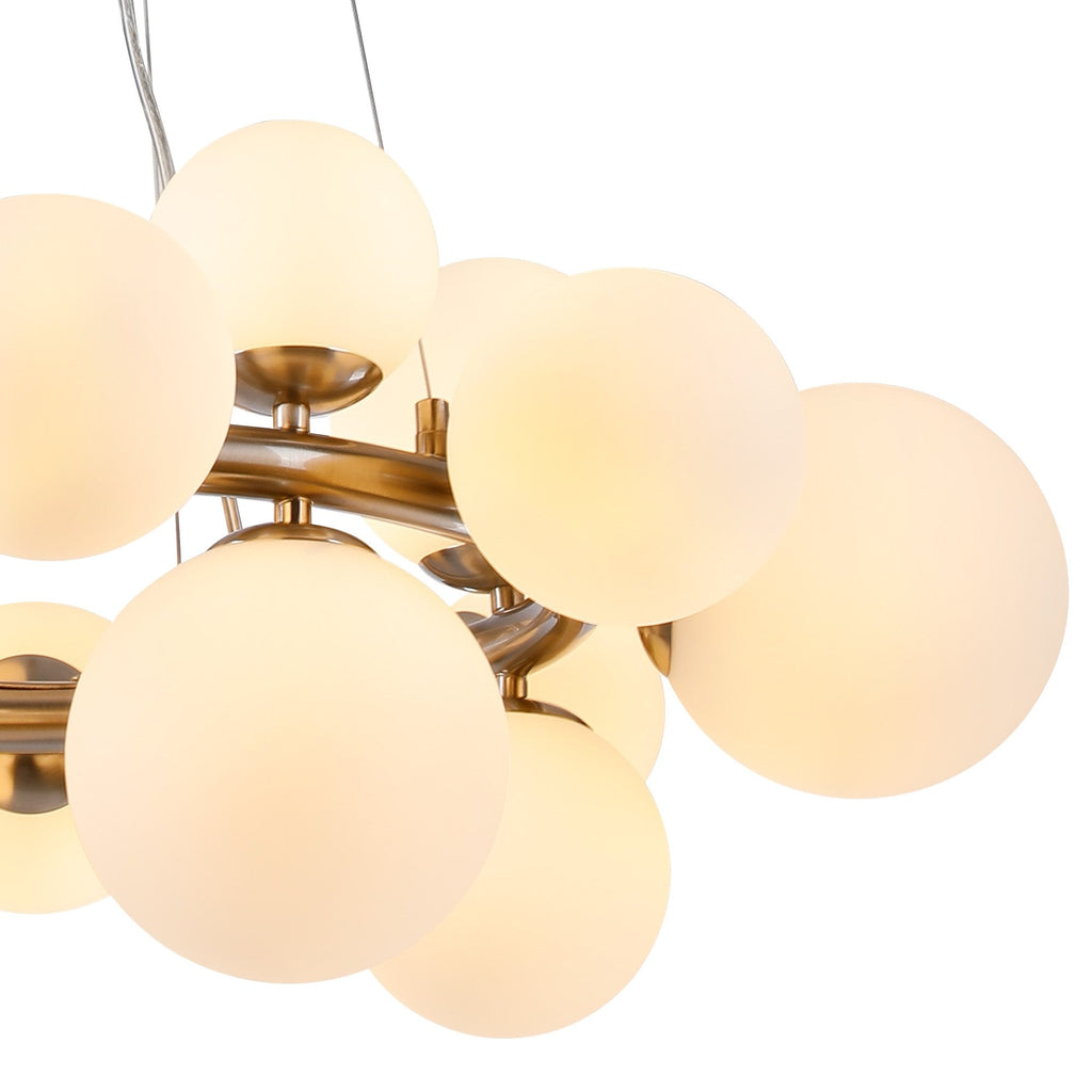NL9059/OP9 Prague 16 Light Circular Pendant Satin Nickel Opal