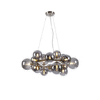 NL9059/SM9 Prague 16 Light Circular Pendant Satin Nickel Smoke Plated