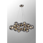 NL9059/SM9 Prague 16 Light Circular Pendant Satin Nickel Smoke Plated