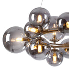 NL9059/SM9 Prague 16 Light Circular Pendant Satin Nickel Smoke Plated