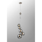 NL9060/CH9 Prague 5 Light Pendant Satin Nickel Chrome Plated