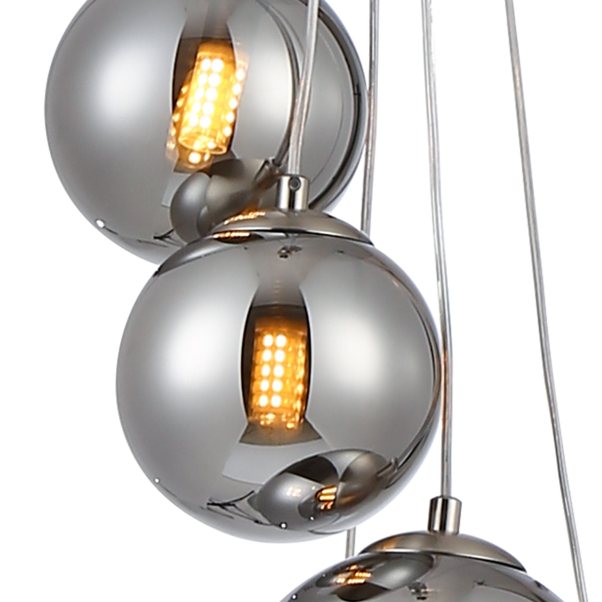 NL9060/CH9 Prague 5 Light Pendant Satin Nickel Chrome Plated