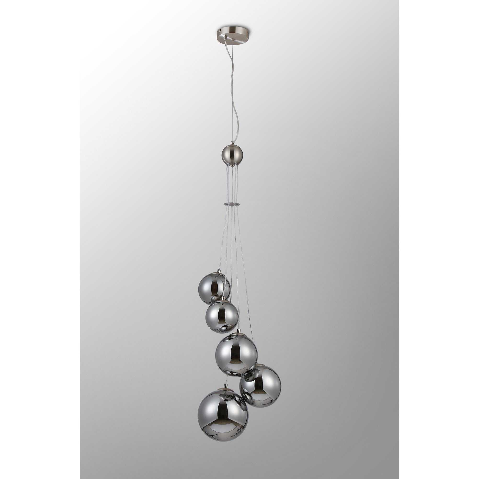NL9060/CH9 Prague 5 Light Pendant Satin Nickel Chrome Plated