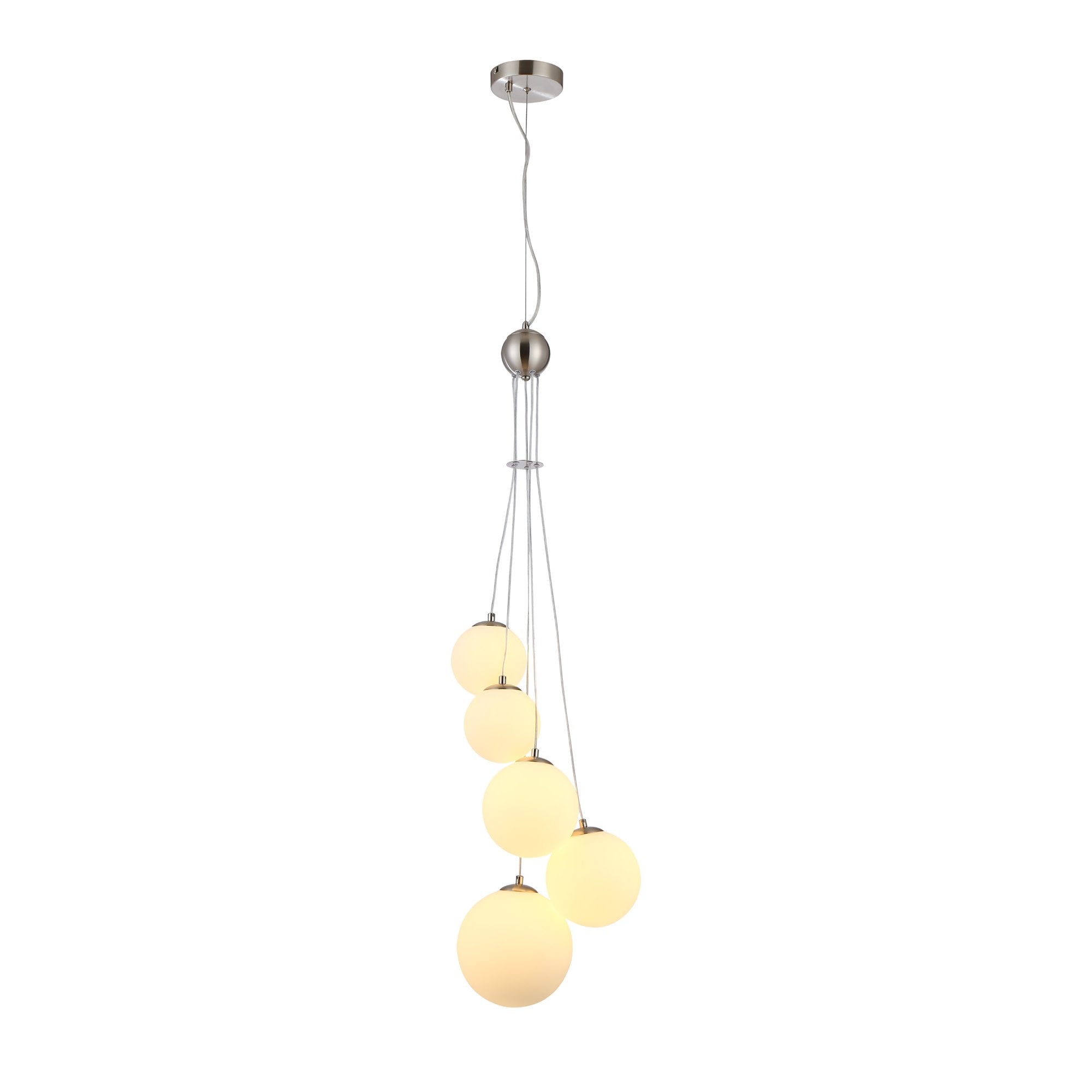 NL9060/OP9 Prague 5 Light Pendant Satin Nickel Opal