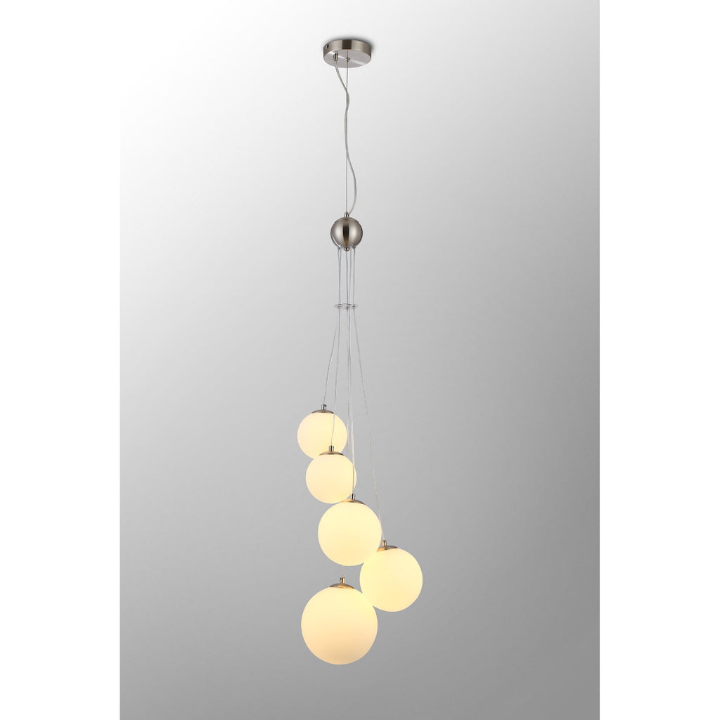 NL9060/OP9 Prague 5 Light Pendant Satin Nickel Opal
