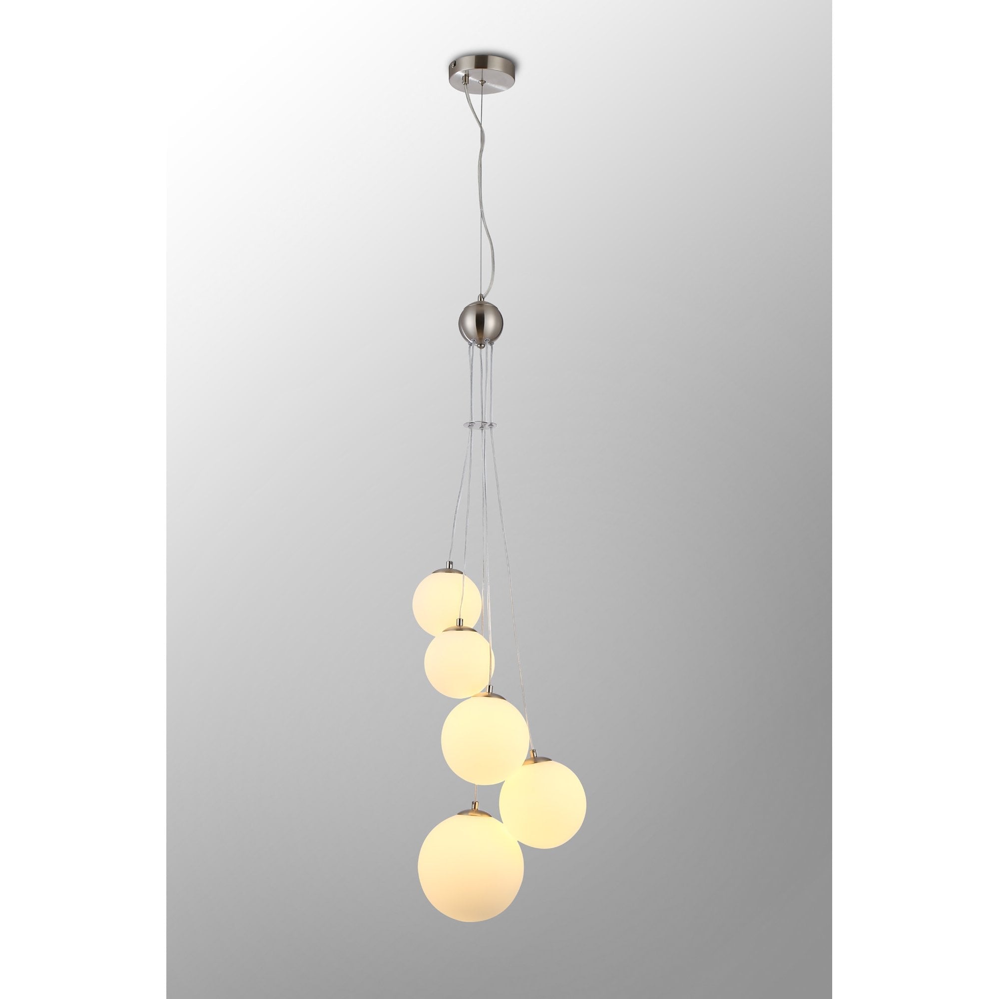 NL9060/OP9 Prague 5 Light Pendant Satin Nickel Opal