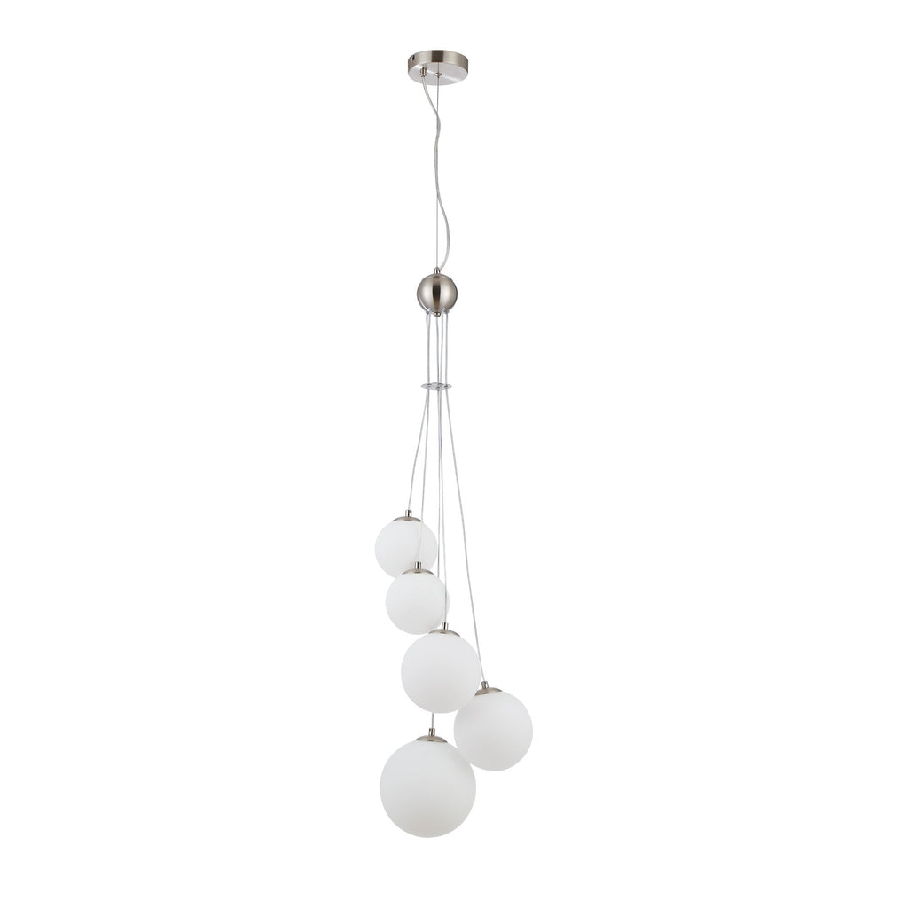 NL9060/OP9 Prague 5 Light Pendant Satin Nickel Opal