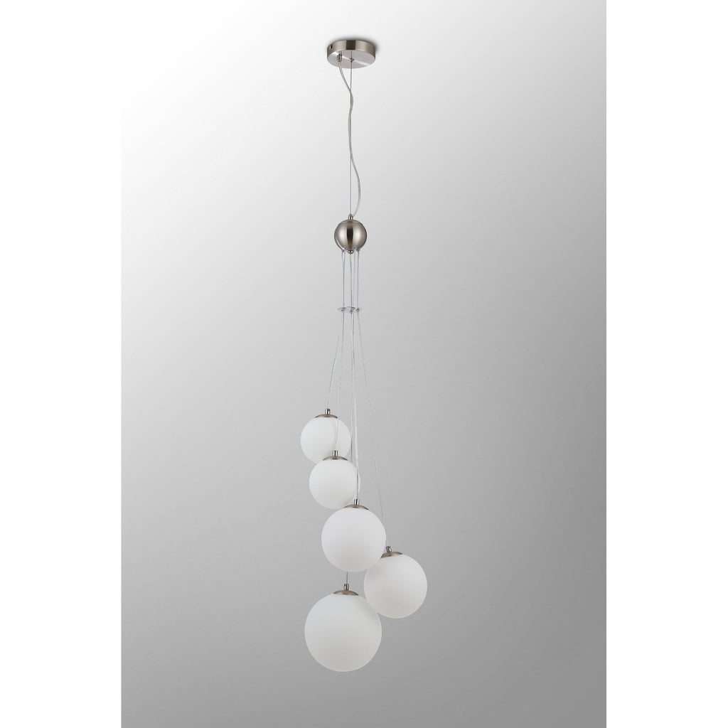 NL9060/OP9 Prague 5 Light Pendant Satin Nickel Opal