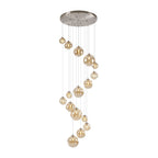 NL9061/AM9 Prague 16 Light Pendant Satin Nickel Amber Plated