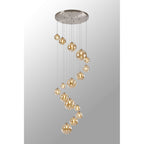 NL9061/AM9 Prague 16 Light Pendant Satin Nickel Amber Plated