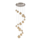 NL9061/AM9 Prague 16 Light Pendant Satin Nickel Amber Plated