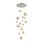 NL9061/AM9 Prague 16 Light Pendant Satin Nickel Amber Plated