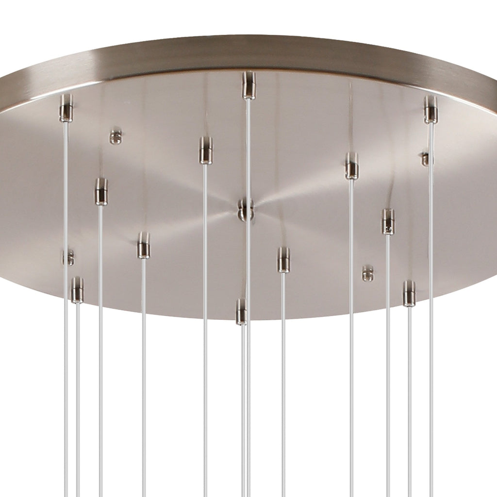 NL9061/AM9 Prague 16 Light Pendant Satin Nickel Amber Plated