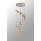NL9061/AM9 Prague 16 Light Pendant Satin Nickel Amber Plated