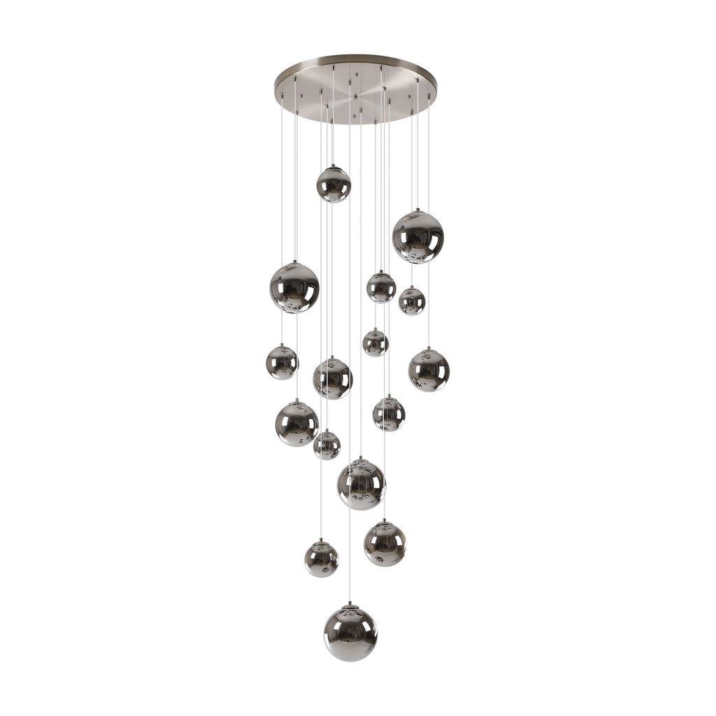 NL9061/CH9 Prague 16 Light Pendant Satin Nickel Chrome Plated