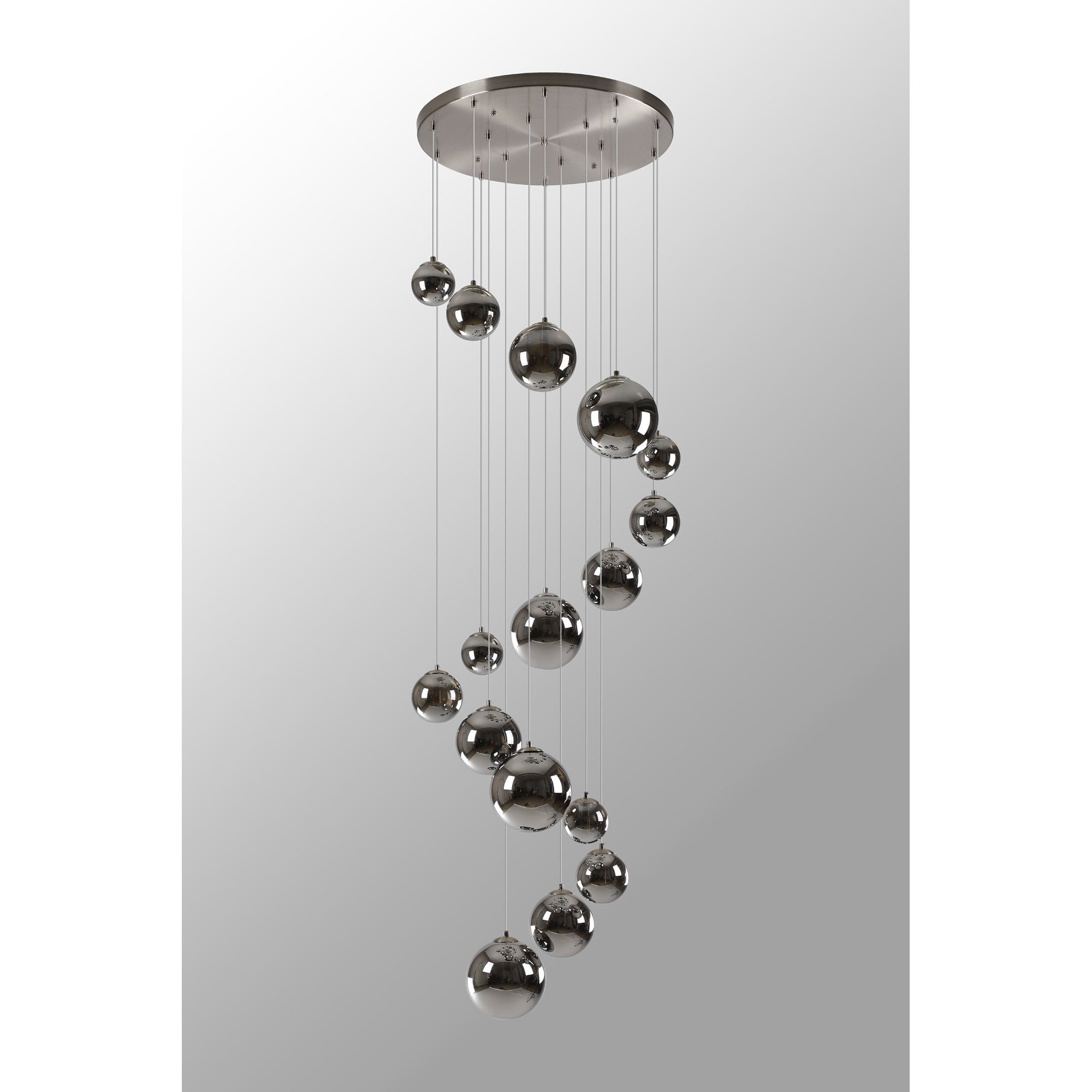 NL9061/CH9 Prague 16 Light Pendant Satin Nickel Chrome Plated