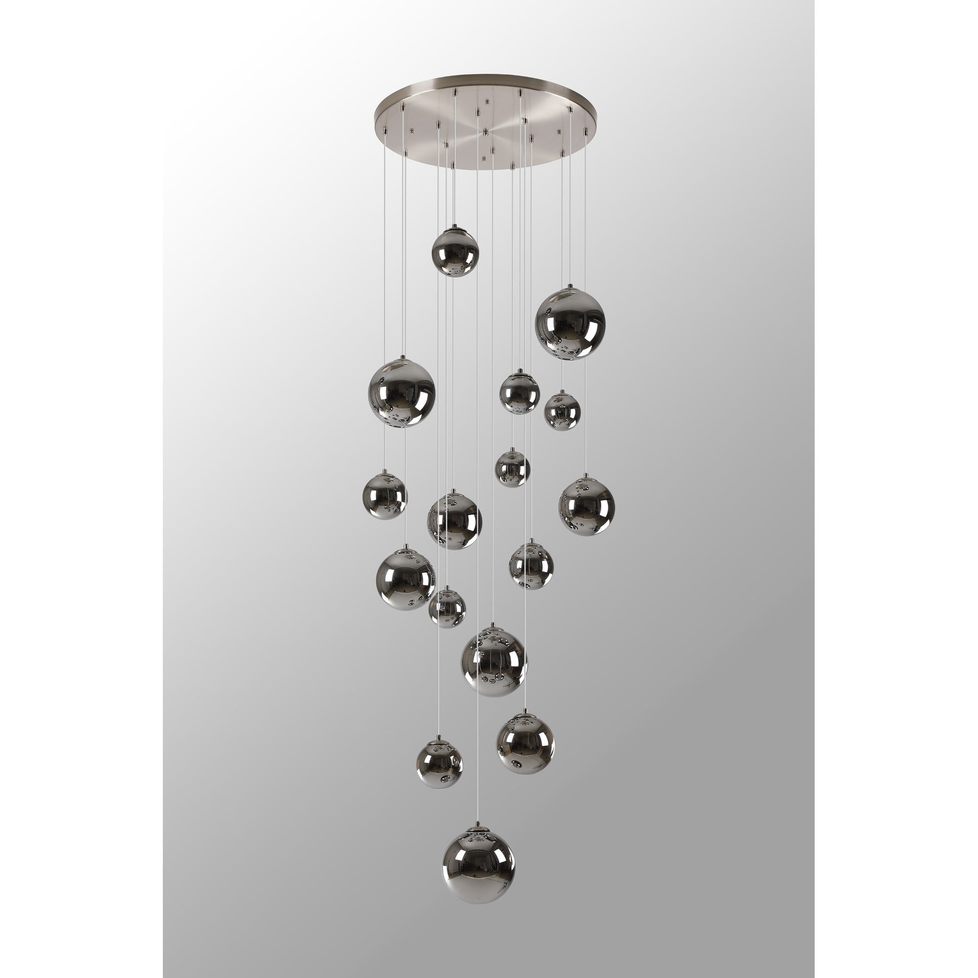 NL9061/CH9 Prague 16 Light Pendant Satin Nickel Chrome Plated