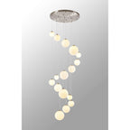 NL9061/OP9 Prague 16 Light Pendant Satin Nickel Opal