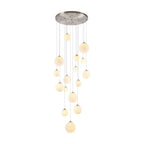 NL9061/OP9 Prague 16 Light Pendant Satin Nickel Opal