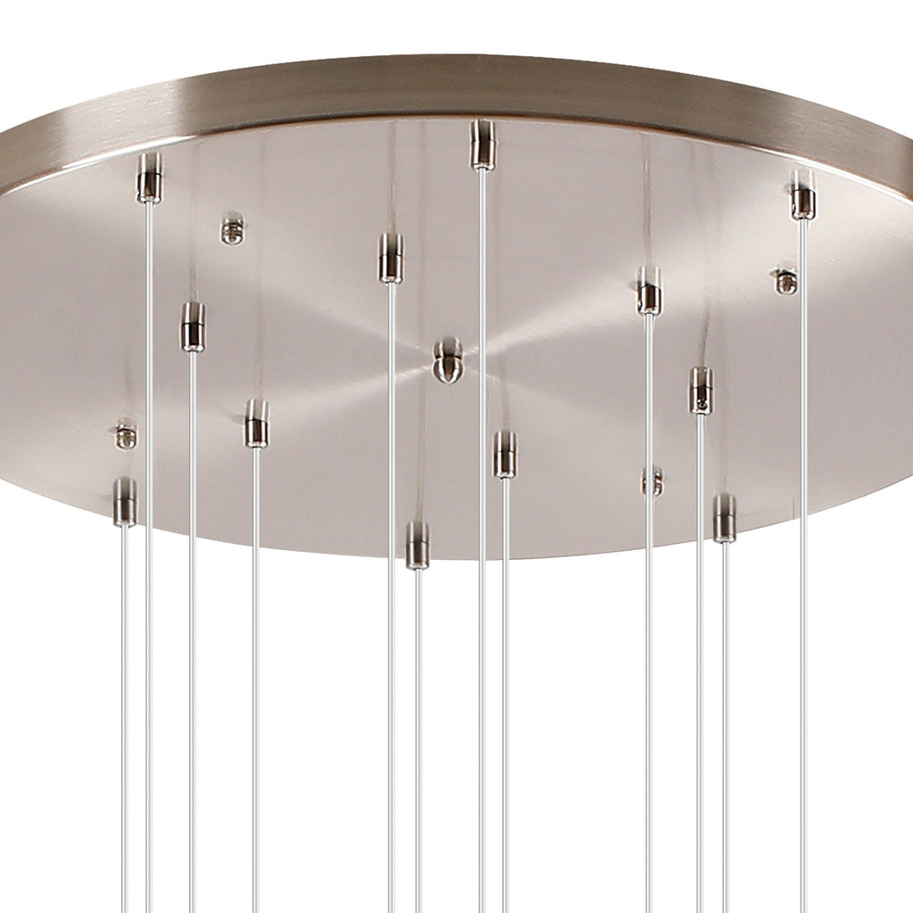 NL9061/OP9 Prague 16 Light Pendant Satin Nickel Opal