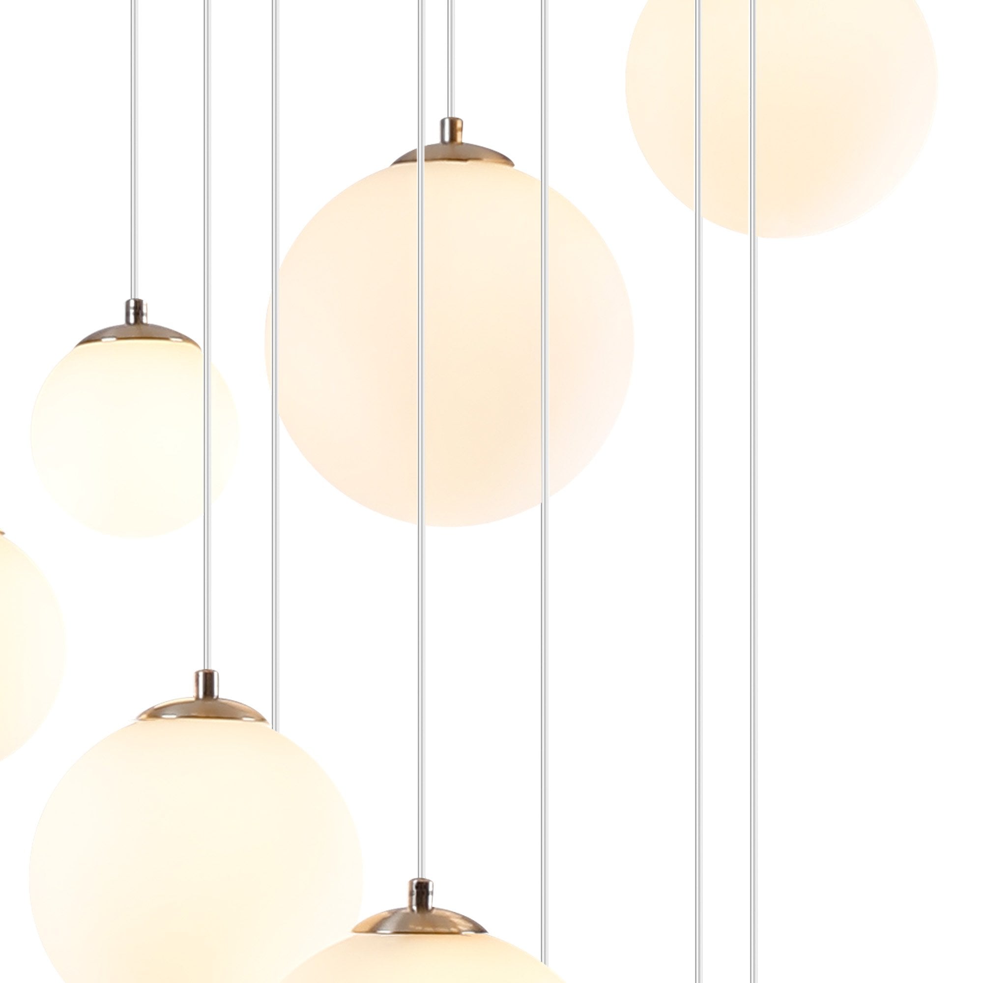 NL9061/OP9 Prague 16 Light Pendant Satin Nickel Opal