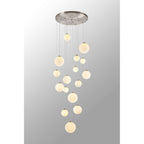 NL9061/OP9 Prague 16 Light Pendant Satin Nickel Opal