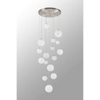 NL9061/OP9 Prague 16 Light Pendant Satin Nickel Opal