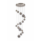 NL9061/SM9 Prague 16 Light Pendant Satin Nickel Smoke Plated