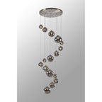 NL9061/SM9 Prague 16 Light Pendant Satin Nickel Smoke Plated