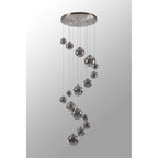 NL9061/SM9 Prague 16 Light Pendant Satin Nickel Smoke Plated