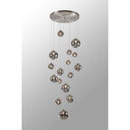 NL9061/SM9 Prague 16 Light Pendant Satin Nickel Smoke Plated