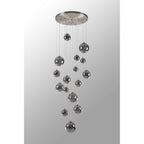 NL9061/SM9 Prague 16 Light Pendant Satin Nickel Smoke Plated