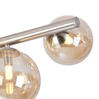 NL9062/AM9 Prague 6 Light Ceiling Light Satin Nickel Amber Plated