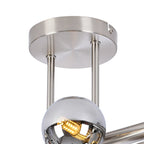 NL9062/CH9 Prague 6 Light Ceiling Light Satin Nickel Chrome Plated