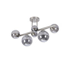 NL9062/SM9 Prague 6 Light Ceiling Light Satin Nickel Smoke Plated