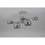 NL9062/SM9 Prague 6 Light Ceiling Light Satin Nickel Smoke Plated