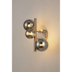 NL9063/CH9 Prague 3 Light Wall Light Satin Nickel Chrome Plated